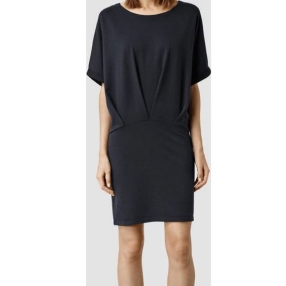 ALL SAINTS Lea Mal Dress - Washed Navy Grey - Picture 3 of 10